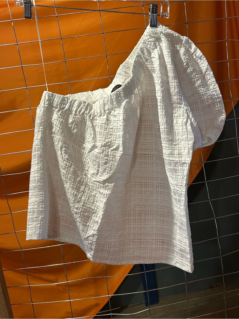 Current Air White Textured Mini Skirt with Elastic Waist